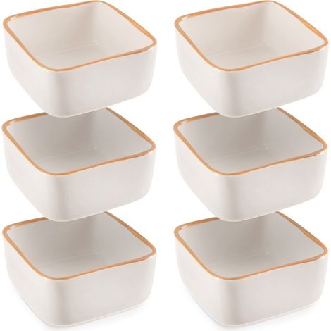 Ciotole da forno in ceramica bianche da 90 ml, confezione da 6 pezzi. (1/5)