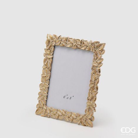 EDG Enzo De Gasperi Portafoto Natale Foglie-Mix 25 x 20 Cm Gold