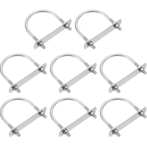 M6 Boulons en U, 8pcs Bride de Fixation en U Solide 60mm Innenbreite 77.5mm Longueur, Boulon à Œil de Serrage Acier Inoxydable 304 avec Ecrous Et Plaques pour Fixation de Tuyaux (1/5)