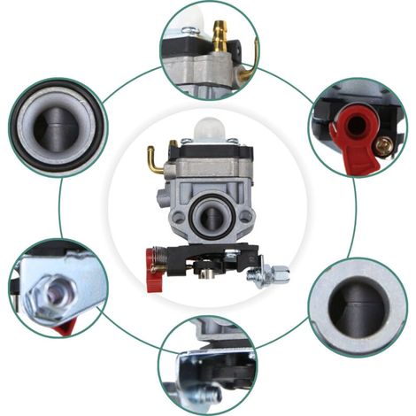 Le carburateur TH26 est compatible avec les tondeuses à gazon à carte MP11, TL26, TL23, TU26, 49cc, 1E32F et 1E34. Spécialement conçu pour les moteurs deux temps, il optimise la puissance.