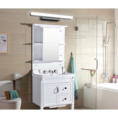 Lampe Miroir LED Applique Salle de Bain 40CM Blanc Froid 9W 6000K Noir Luminaire Salle de Bain Intérieure lampe Eclairage Salle de Bain 800LM Non-dimmable [Classe énergétique F] (1/4)