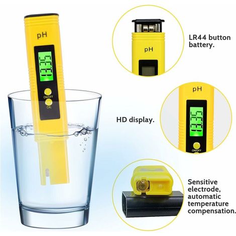 pH-mètre numérique avec écran LCD, conçu pour la vérification régulière de l'acidité des échantillons liquides à usage domestique.-AquaForge (1/5)