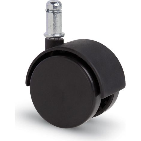 Roulette pivotante de meuble - MESO - Nylon double dur - 50mm - Capot + axe 11x22mm