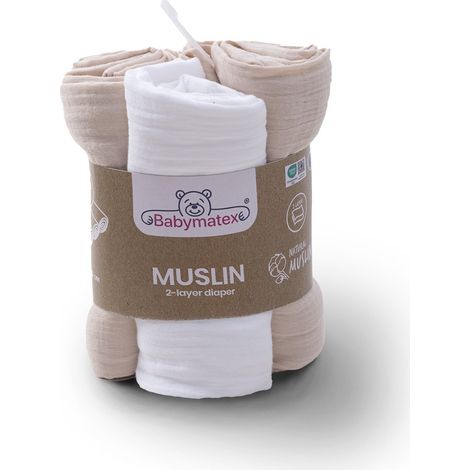 Couche 70x80 MOUSSELINE, 3 pcs. couleur 15 beige (1/4)