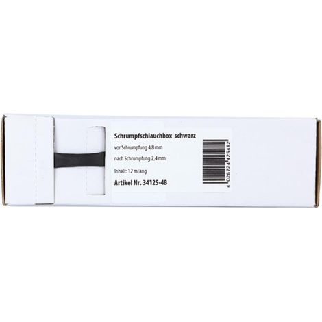Gaine thermoretractable noire D4.8 mm 12m