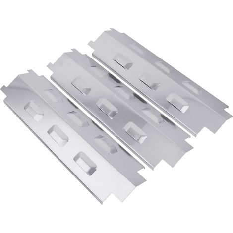 Plaque chauffante en acier inoxydable,37 cm,Pour barbecue à gaz,Pièces de rechange pour barbecue à gaz, Blooma, Enders Boston 3k Turbo et autres modèles de barbecues (3 pièces)