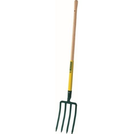 Fourche à bêcher 4 dents triangulaires 8 mm (30 cm) - manche bois pomme certifié PEFC 100% (1m) - Leborgne (1/6)