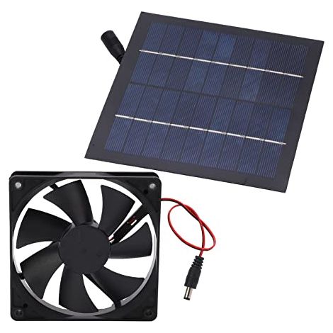 Kit de Ventilateur Solaire avec Panneau Solaire 20W 12V, Étanche IP65, pour Serre, Poulailler, Niche, Abri de Jardin (1/5)