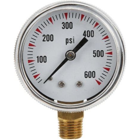 Y50 Radial Pressure Gauge 0-600psi with 1/4 NPT Brass Connection for Pressure Measurement (1/5)