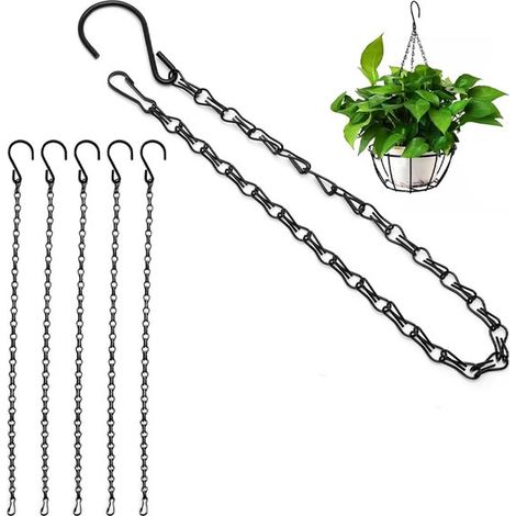6er Pack Hängekette 50 cm Pflanzenampeln Hängekette Hängende Eisenkette mit Haken Hängeketten Blumentopfaufhänger Zubehör Für drinnen und draußen (1/5)