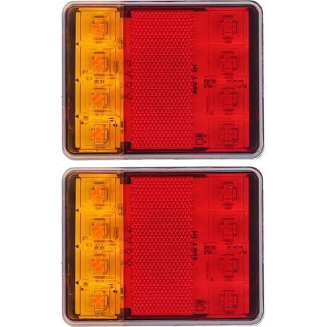 Feux arrière 12V 8LED Stop Clignotant Lot de 2 pour Remorque Caravane Pick-up Camping-car Quad (1/5)