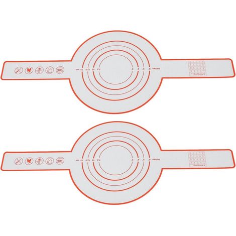 2pcs Silicone Pain Sling Res résistant à la chaleur Réutilisable Mat de cuisson à bâton pour la pâtisserie e à la maison ou les pique-niques (Rouge) (1/5)