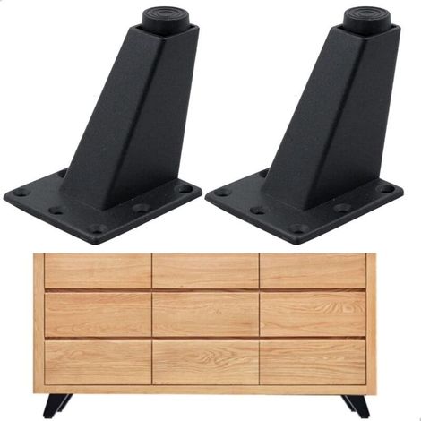 Tischbeine für Möbel und Sofas – geeignet für Schränke, Couchtische, Fernseher und andere hohe Möbel. Verstellbar, 4 Stück, 8 x 7 x 6,3 cm. Robust, langlebig, hohe Tragfähigkeit, abriebfest und aus gl (1/5)