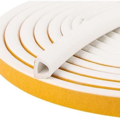 Enowelir Bande D'Étanchéité Auto-Adhésive Pour Porte En Bois Et Anti-Collision, 6 Mètres Rouleau Blanc 14x12mm Type D (1/5)