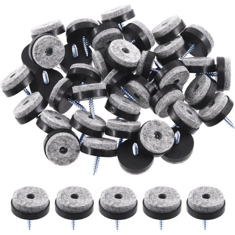 Lot de 40 patins en feutre pour meubles - Antidérapants, anti-rayures, carrés, plastique ABS, protection sol pour pieds de chaise, table, canapé