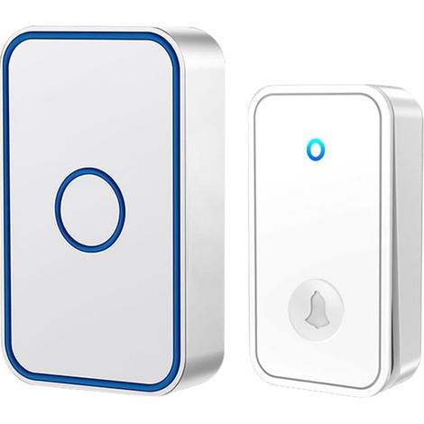 Sonnette Porte Sans Fil - Portée 150 M - Indicateur LED - 60 Mélodies - Réglage Volume 5 Niveaux - Étanche IP44 - Pour Usage Domestique - 1 Pièce (1/5)