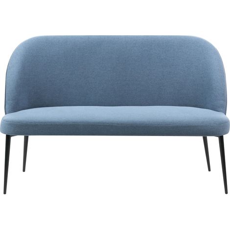Upholstered Bench 2 Seater OSBY Fabric Blue (1/5)