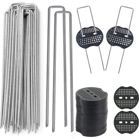 Piquets d'ancrage au sol en acier Multi-usages en forme de U Grandes chevilles en acier Ancrage au sol Piquet de fixation au sol P (1/5)