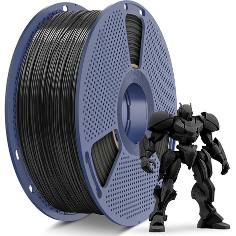 ABS Filament 1.75mm, Haute Résistance, Résistance aux Hautes Températures, Filament pour Imprimante 3D 1,75 mm, Bobine de 1KG, ABS Noir (1/5)