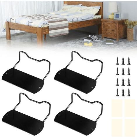 Ensemble de 4 Bloque Matelas en Fer Antidérapant - Arret Matelas Sécurisé pour Fixation et Stabilité du Lit, Anti-Glissement pour Empêcher Le Déplacement du Matelas sans Rayer Le Sol (1/5)