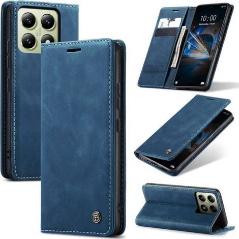Coque Flip - Cuir Synthétique TPU - Xiaomi 14T 5G - Support Réglable - Portefeuille 2 Cartes - Fermeture Magnétique - Protection Complète - Bleu ×1 (1/5)