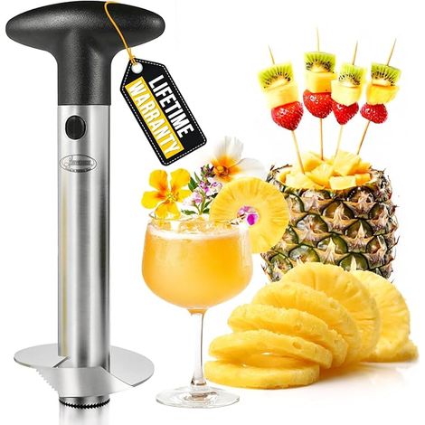 Decoupe anana, Éplucheur et Trancheur Ananas en Acier Inoxydable, Lame Améliorée, Corer pour la Maison et la Cuisine (1/5)