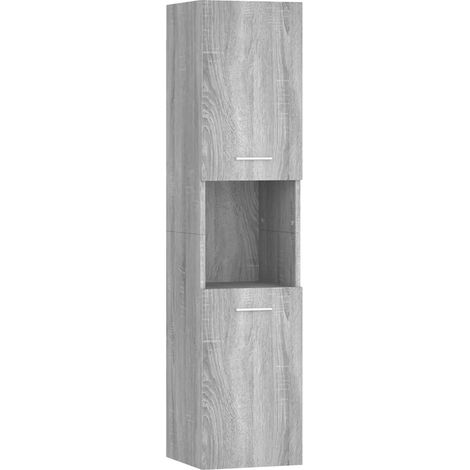 Armadio da bagno moderno portaoggetti 30 x 30 x 130 cm design elegante in legno ingegnerizzato grigio 020048227