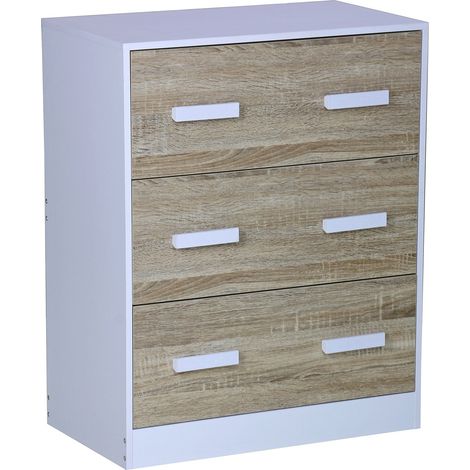 Cassettiera 3 Cassetti 60x34x75 cm in Legno Truciolare