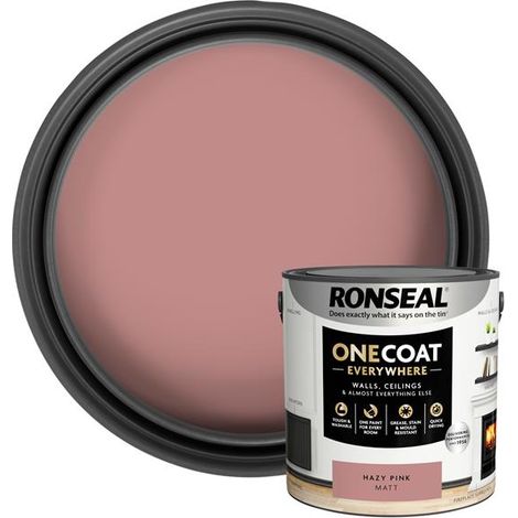Ronseal One Coat Everywhere Interior Paint Hazy Pink Matt 2.5L (1/4)