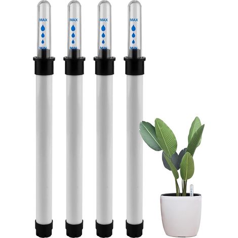 4x Wasserstandsanzeiger für Blumentöpfe - 36 cm - Wasserindikator - mit Skalenkappe - Feuchtigkeitsanzeiger für Pflanzen - Bewässerungserinnerung - Geeignet für Blumentöpfe und Topfpflanzen - 300 ml (1/5)