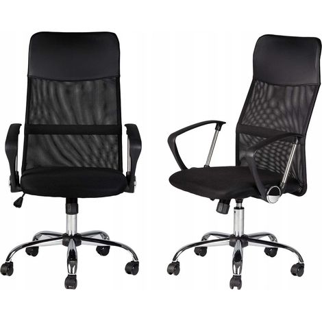 Sedia da ufficio girevole e ventilata / Nera / RETE 23236