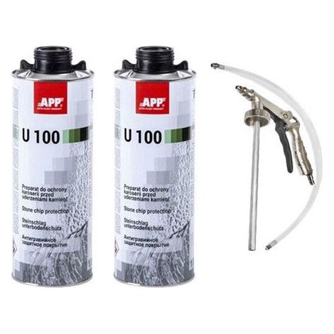 Blackson - Produit anti gravillon - Noir - APP U100 - 2x 1L + pistolet de pulvérisation