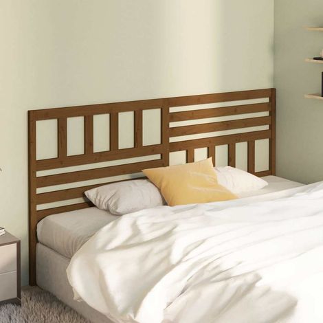vidaXL Cabecero de cama madera maciza de pino marrón miel 206x4x100 cm (1/5)