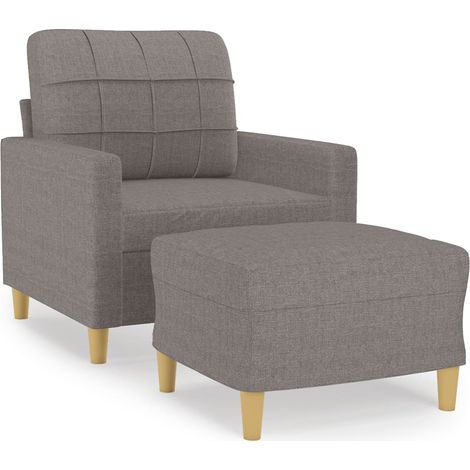 Maison Exclusive - Sessel mit Hocker Taupe 60 cm Stoff