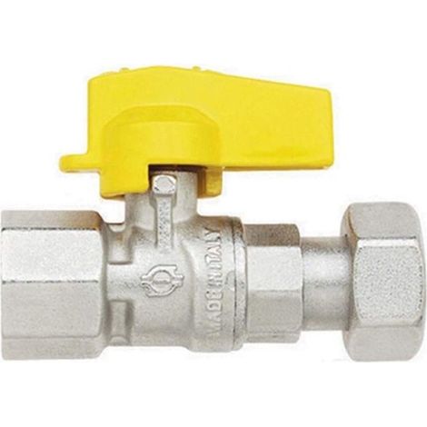 RUBINETTO PER GAS A SFERA DRITTO CON DADO GIREVOLE - RACCORDO F1/2xF1/2 (1/3)