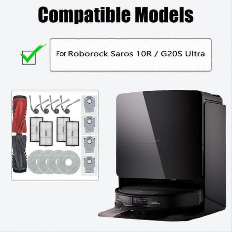 Ricambi per l'aspirapolvere robot Roborock Saros 10R / G20S Ultra: spazzola laterale principale e filtro HEPA. (1/5)