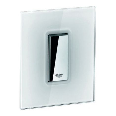 Plaque de couverture 42373 avec bouton-poussoir blanc lune (1/2)