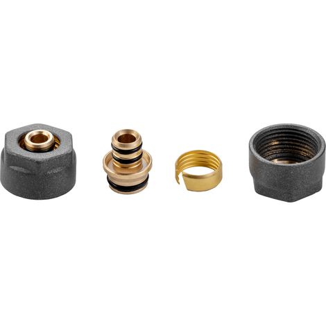 Valx Set di connettori di installazione per tubi PEX 3/4″x16 mm in grafite, 2 pezzi.