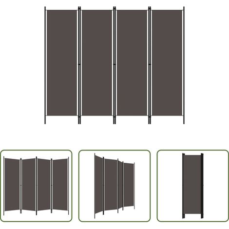 Trennwand - 4-tlg. Raumteiler Anthrazit 200x180 cm (1/5)