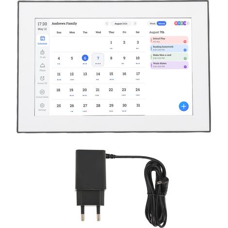 Calendrier numérique intelligent WiFi 10,1 pouces avec planning familial, galerie d'art et fonction cadre photo (1/5)