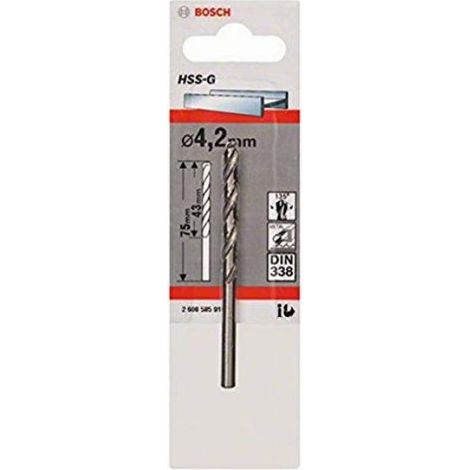 BOSCH PUNTE PER METALLO HSS-G, DIN 338, 4,2 X 43 X 75 MM, 1-ER PACK, 2608585918 (1/4)