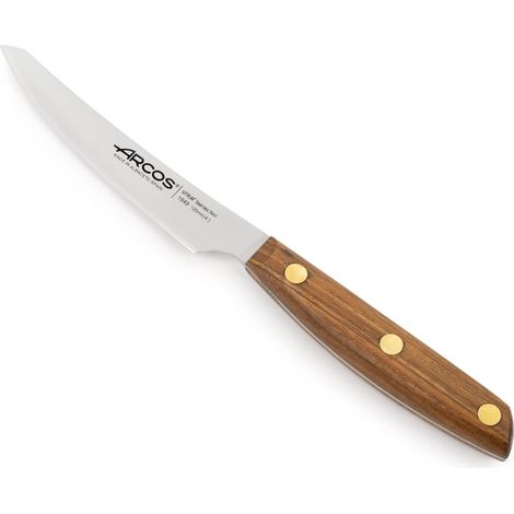 Arcos Nordika Series - Coltello da bistecca - Acciaio inossidabile NITRUM - Lama de 100 mm - Manico de Ovengkol Legno 100% naturale de Foreste certificate FSC® - Imballaggio 100% riciclato