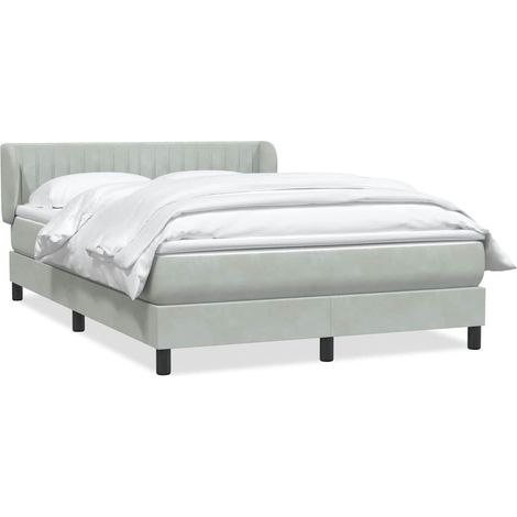 Maison Exclusive - Giroletto a Molle con Materasso Grigio Chiaro 160x210cm Velluto