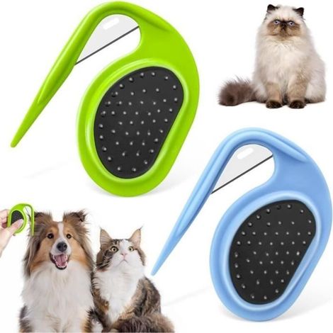 Coupe Noeud Chat Poil Long, 2 Pièces Coupe Noeud Chat,Peigne Chat, Brosse pour Chien à Poils Longs, Peigne D'épilation pour Chiens (1/4)