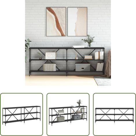 Flur -  Konsolentisch Schwarz 200x30x75 cm Holzwerkstoff und Eisen (1/5)