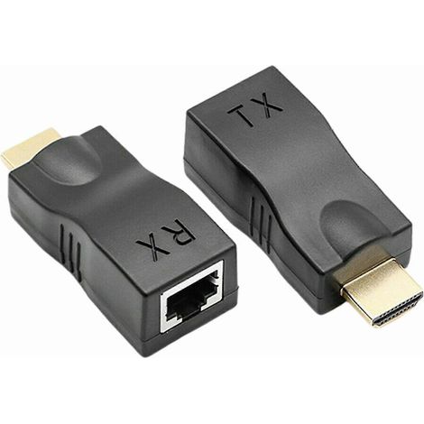Extendeur HDMI vers RJ45 via adaptateur Ethernet LAN Cat 5e/6 4K 1080p (1/4)