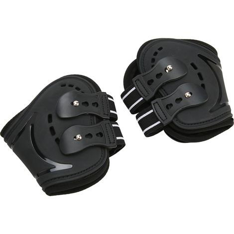Guêtres pour postérieurs de cheval respirantes, résistantes aux chocs, ajustables, antidérapantes et légères, protection des boulets, noires, taille M (1/5)