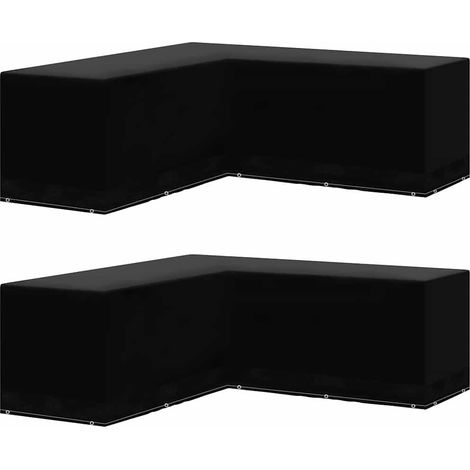 vidaXL Cubierta de muebles de jardín forma L 12 ojales 250x250x90 cm (1/5)