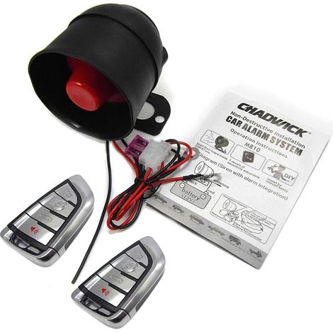 Alarma de bocina para coche, sistema universal de seguridad con 2 mandos a distancia, 7 niveles de sensibilidad, 12 V, antirrobo (CW-8131)