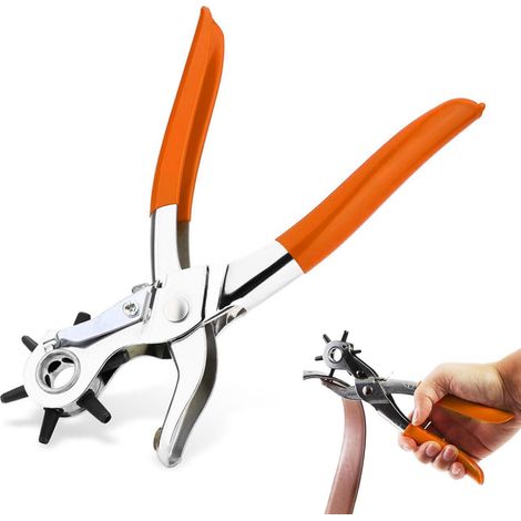 Perforatrice professionnelle pour cuir - Avec règle pour ceintures/montres
